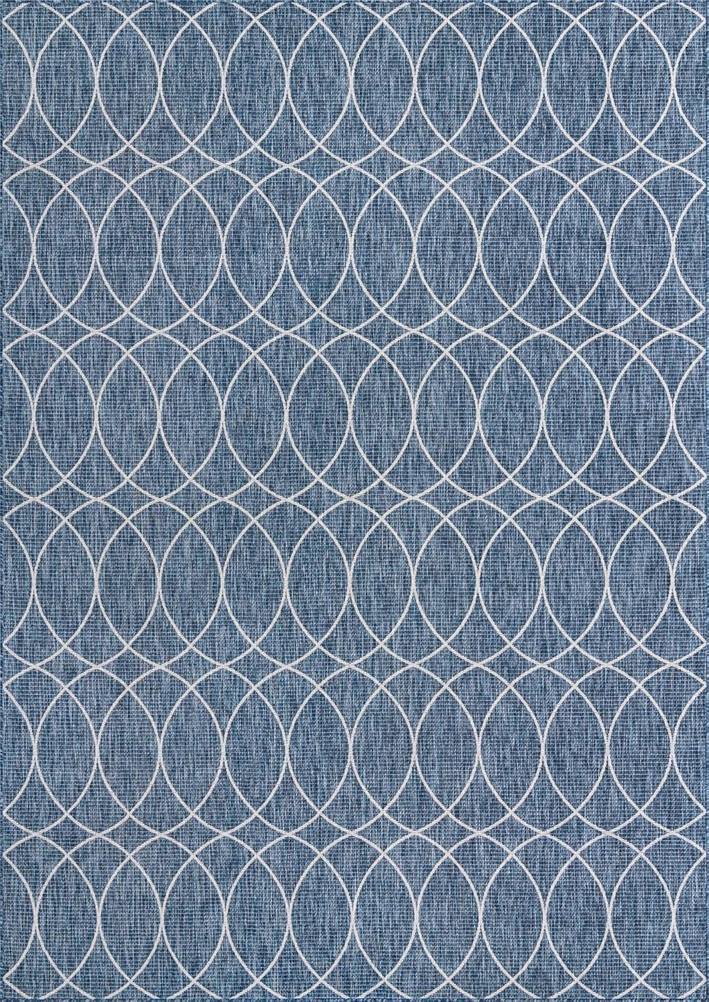Unique Loom Outdoor Trellis Collection Area Rug - Gitter (10' x 14' 1" Rectangle, Blue/ Ivory)