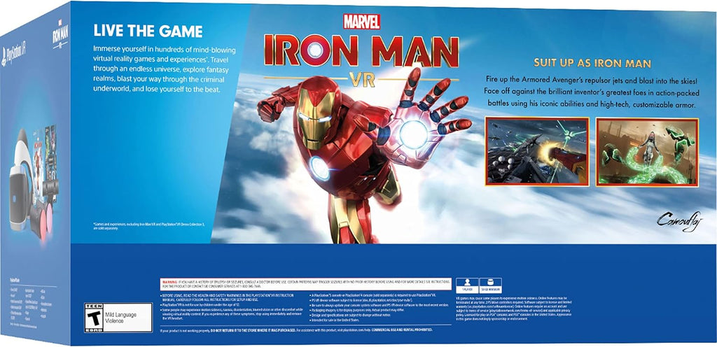 Sony Playstation VR Marvel's Iron Man Bundle, White: Playstation VR Headset, Camera, 2 Move Motion Controllers, VR Digital Code for PS4 PS5