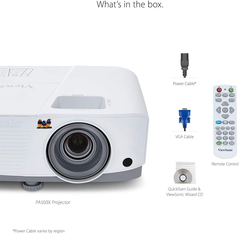 ViewSonic PA503X 4000 Lumens XGA High Brightness Projector with HDMI Vertical Keystone and 1080p Support (Renewed)