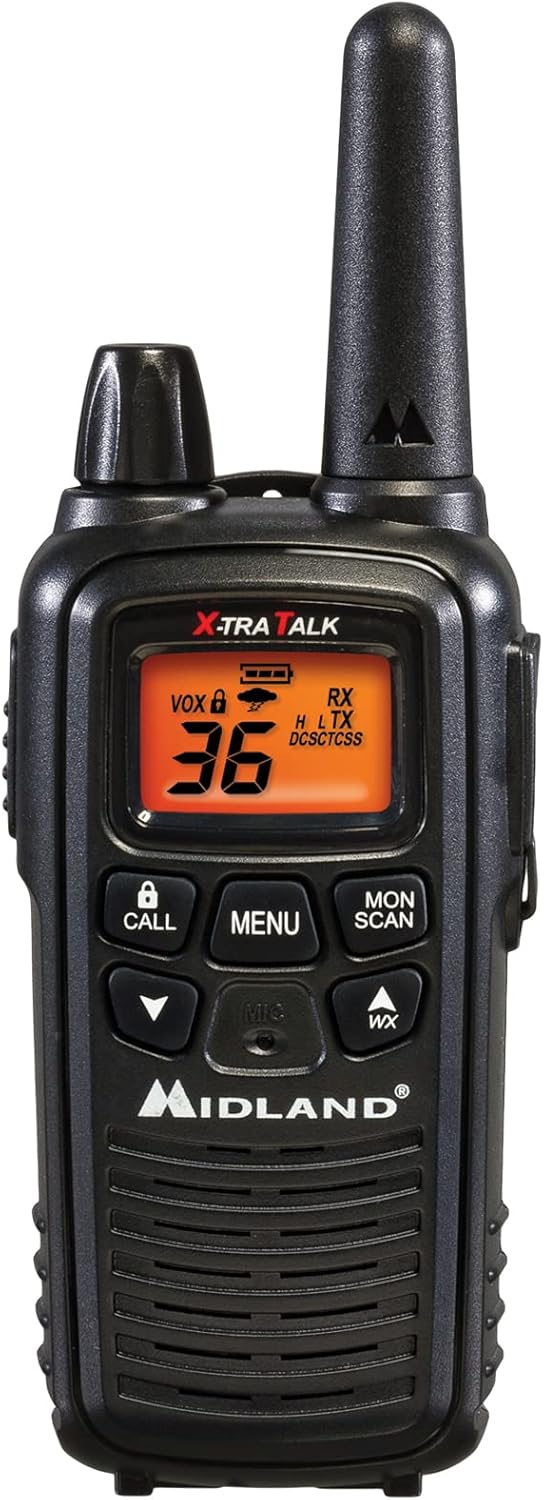 Midland LXT600VP3 36 Channel FRS Two-Way Radio - Up to 30 Mile Range Walkie Talkie - Black (Pack of 10)