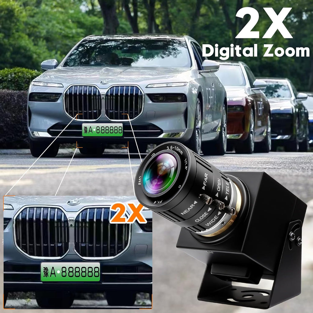 4K 60fps High Speed Camera USB3.0 & HDMI Dual Simultaneous Output 3X Manual CS-Mount Varifocal Lens with 2X Digital Zoom H.264 Security Camera for Computers TVs Projectors Video Conferences