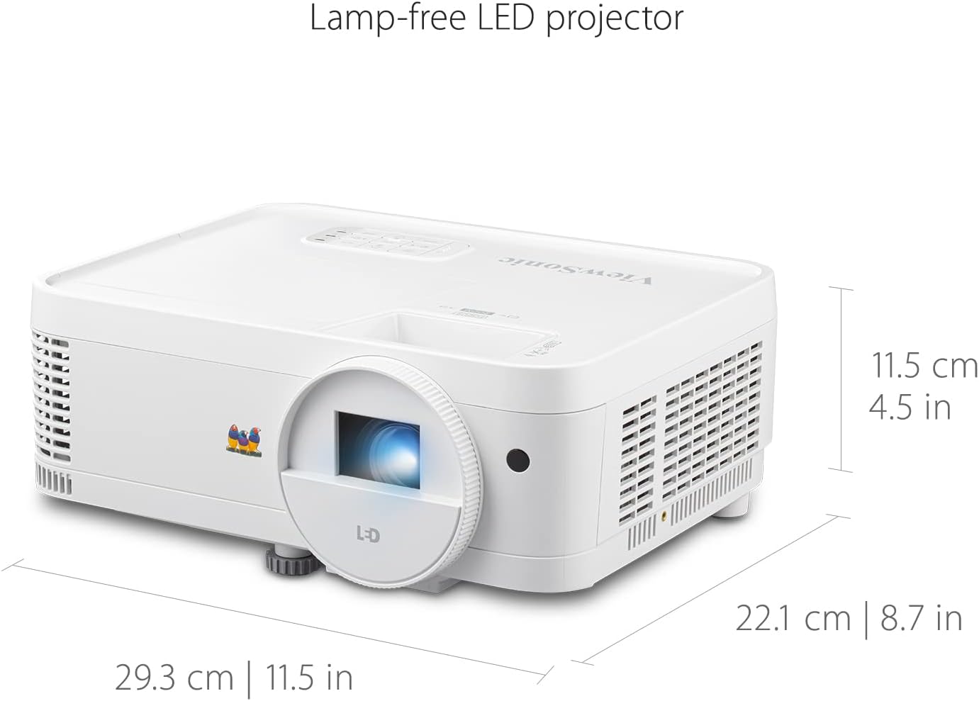 ViewSonic LS500WH 2000 ANSI Lumens WXGA LED Projector, Auto Power Off, 360-Degree Orientation for Business and Education (Renewed)