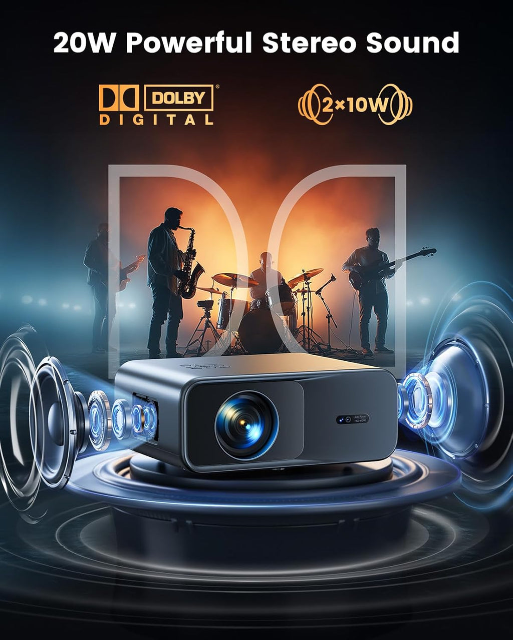Official Google TVSmart Projector 4K Supported with WiFi & Bluetooth, Built-in Official Apps, GoogIe Voice, Outdoor Movie Projector with DoIby Audio, Auto Focus, Home Theater Proyector WIMIUS G1