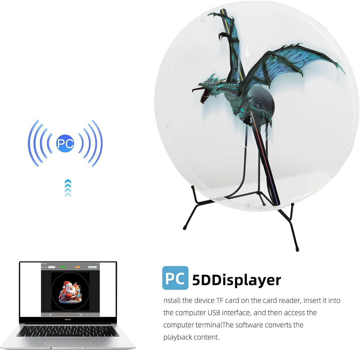 3DHologramFan with Cover, 3DHologram Projector HD LED Advertising Display with Remote and Bluetooth and WiFi,700 Video Library and for Business,Bar,Halloween (45CM 3dHologramFan with Cover)