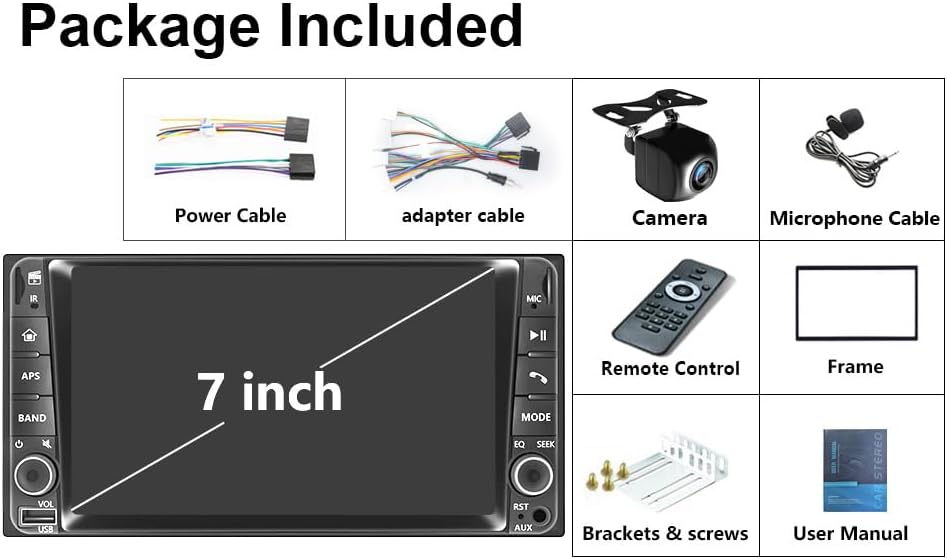 Plug&Play Car Radio for Toyota 4Runner 2003-2009,for Tundra 2003-2006, for Sequoia 2003-2007 .7 Inch IPS Touch Screen with Wireless CarPlay&Android Auto&Mirror Link Bluetooth AM/FM Backup Camera