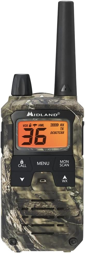 Midland - T295VP4 X-TALKER Walkie Talkies with 22 GMRS Channels – Two-Way Radio NOAA Weather Alert & Scan Technology, Dual Power Options, 121 Privacy Codes, Silent Operation – Camo, Set of 2