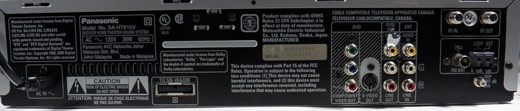 PANASONIC SC-HT810V DVD / VCR Home Theater System