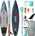 Niphean 12'6" Paddle Board, 550LB Capacity Touring Inflatable Paddle Board with Complete SUP Accessories& Kick Pad, Stable Stand up Paddle Board for Adults & Youth Racing Surfing (Beginner Friendly)