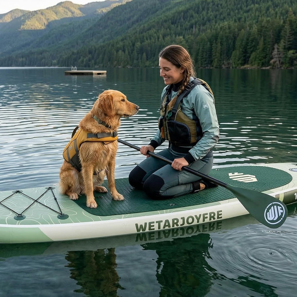 Inflatable Paddle Board SUP Board for Adults, Ultra-Light Stand Up Paddleboard with 450Lbs Capacity, Non-Slip Deck & Complete Accessories for Youth & Pets