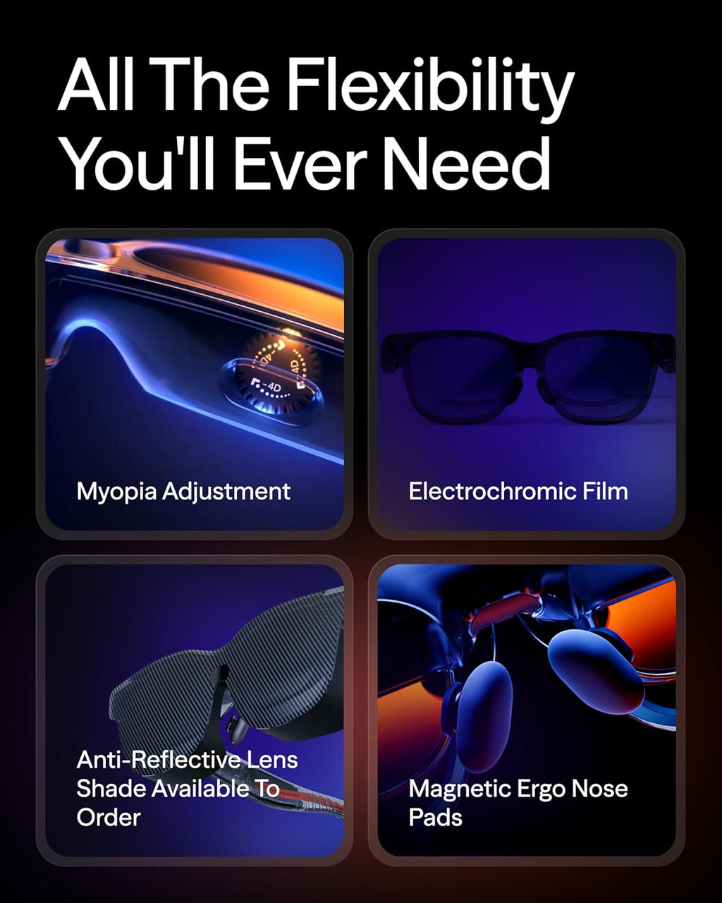 VITURE Luma Ultra XR Glasses, 152'' 1500 Nits 6DoF AR Glasses, 52° FOV, 2D to 3D, Electrochromic Film, Myopia Adjustments, Gaming Smart Glasses for iPhone 17/16/15 PS5 PS4 Switch 2 Android Mac PC