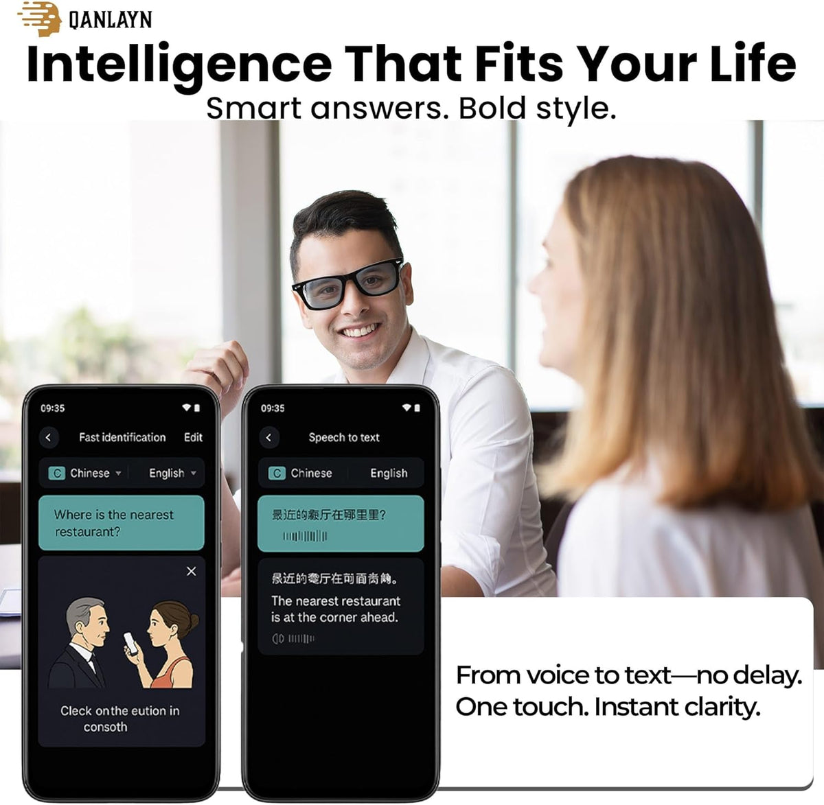 Smart Camera Glasses for Hands-Free Video & Travel Translation, 8MP HD POV Recording, AI Voice Control,Waterproof, photochromic Lenses