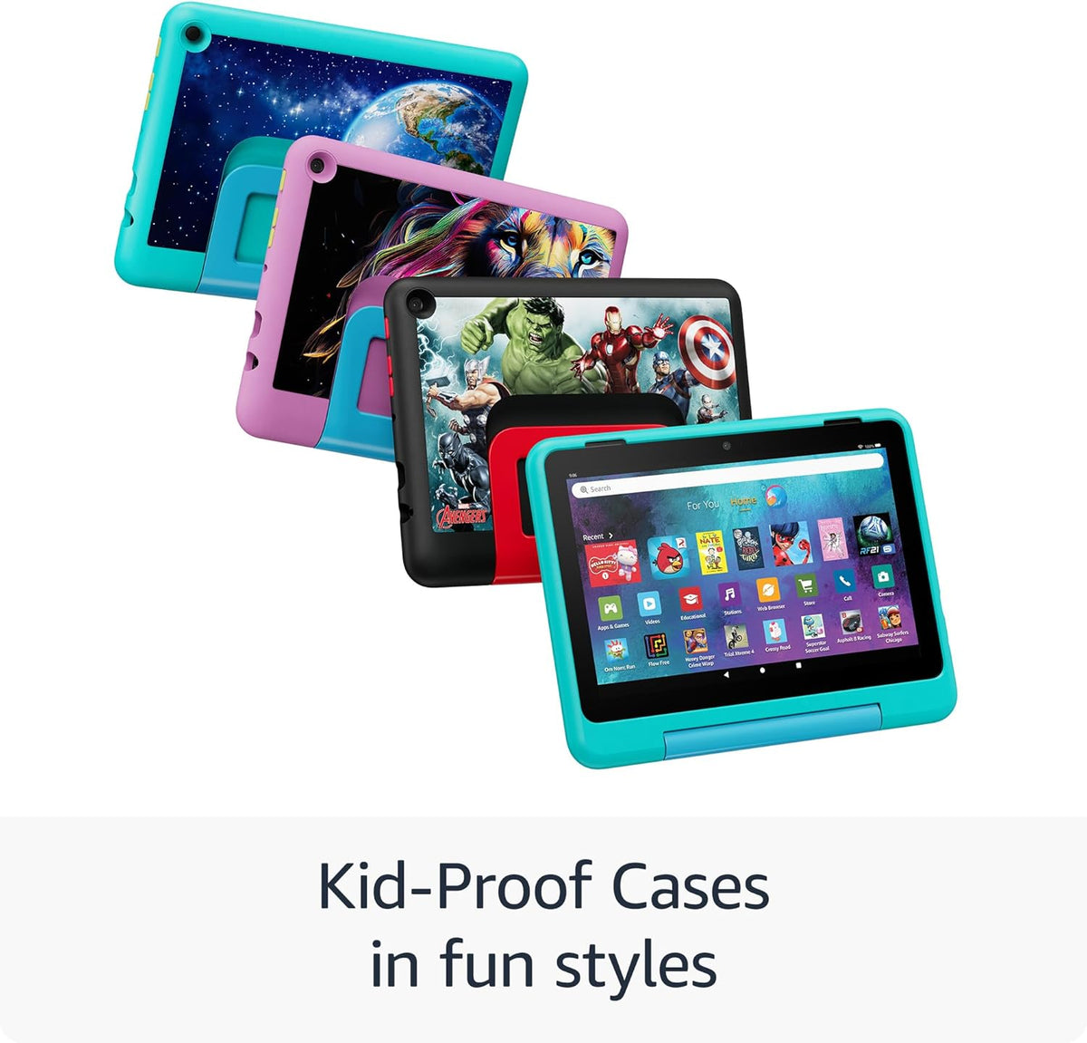 Amazon Fire HD 8 Kids Pro tablet (newest model), ages 6-12. Bright 8" HD screen, includes ad-free content, parental controls, 13-hr battery, slim case for older kids, 32GB, Marvel Avengers