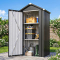 Aoxun Vertical Metal Tool Cabinet 2.5x2FT, 21 Cu.Ft Weatherproof Outdoor Storage Shed with Floor & Adjustable Shelves, Space-Saving Design for Garden, Garage, Patio