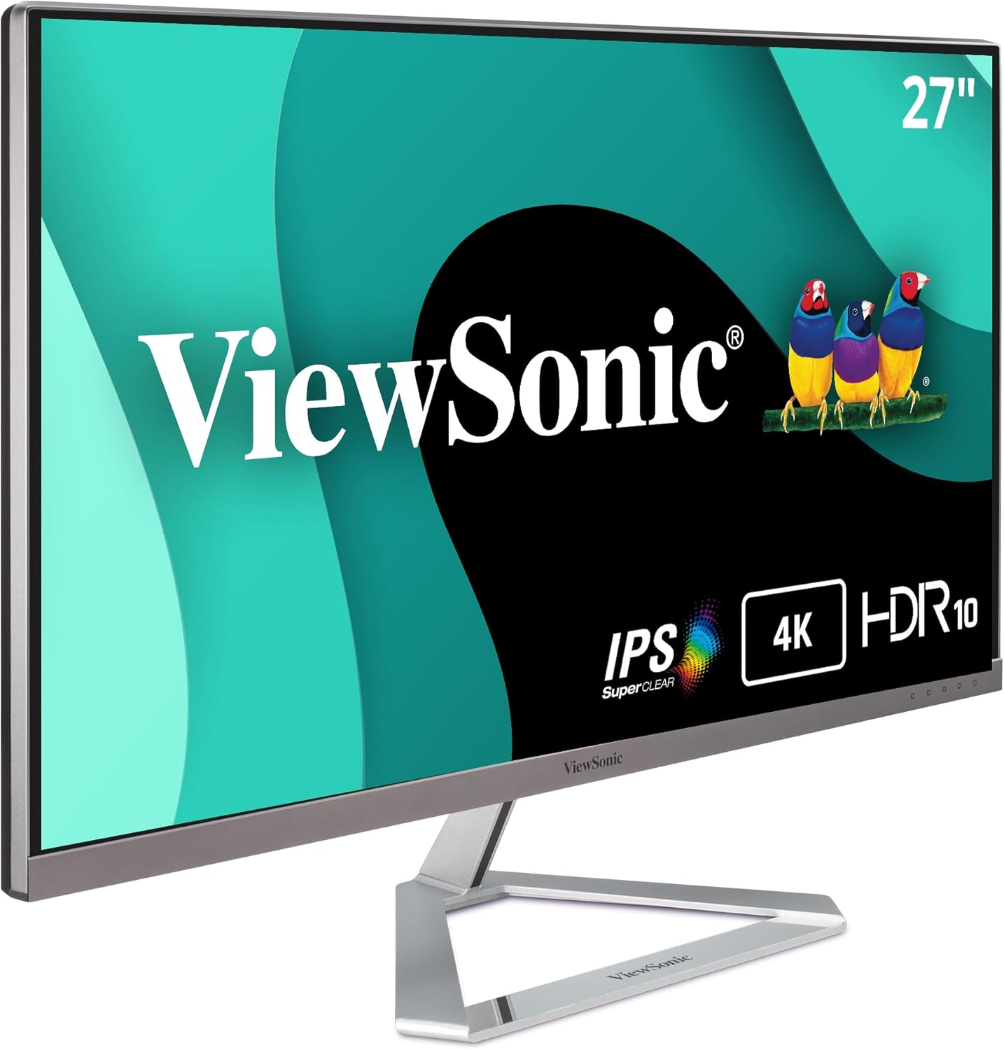 ViewSonic VX2776-4K-MHDU 27 Inch 4K Monitor, IPS with 65W USB-C and HDR10 for Ultimate Home and Office Entertainment, Ultra-Thin Bezels, DisplayPort for Daisy Chain, and HDMI Inputs