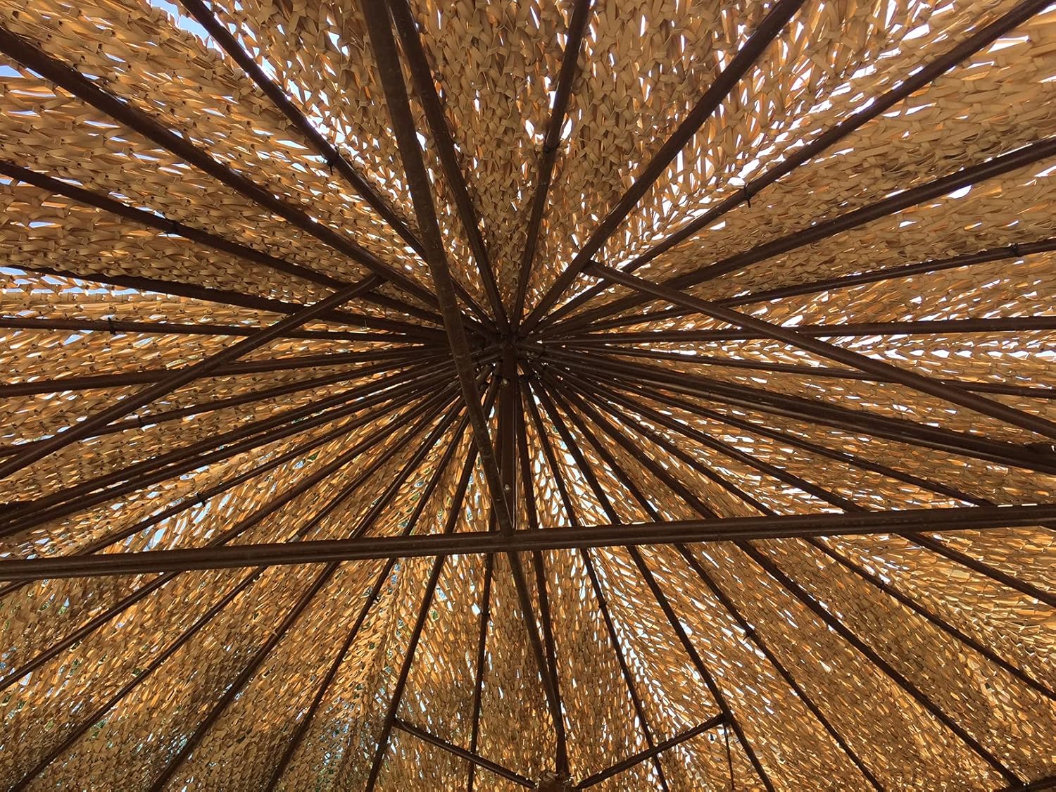 amaZulu, Inc Synthetic Tiki Umbrella Cover - 14ft | Palapa Umbrella | Thatch Umbrella Cover | Tiki Umbrella Outdoor Patio Cover | Boho Beach Umbrella Cape | Paradise Grill Replacement Cover