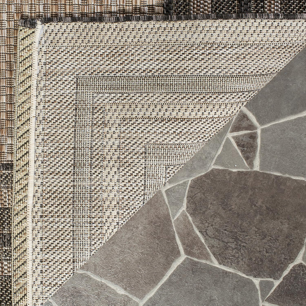SAFAVIEH Washable Rug Outdoor Courtyard Collection - 10' x 14', Natural & Black, Non-Shedding & Easy Cleaning, Ideal for Patio, Backyard, Mudroom (CY8475-37312)