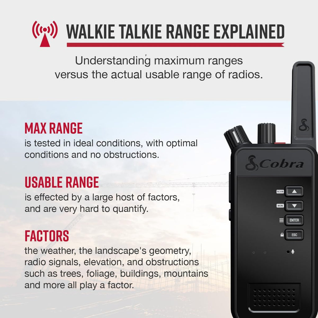 Cobra Performa 400 Business Radio (1-Pack with Dock) - 2-Channel UHF/LMR Professional Two Way Radio, Waterproof Walkie Talkie, Drop Proof, Shockproof IP67 & MIL-SPEC Rated, 18-Hour Li-Ion Battery