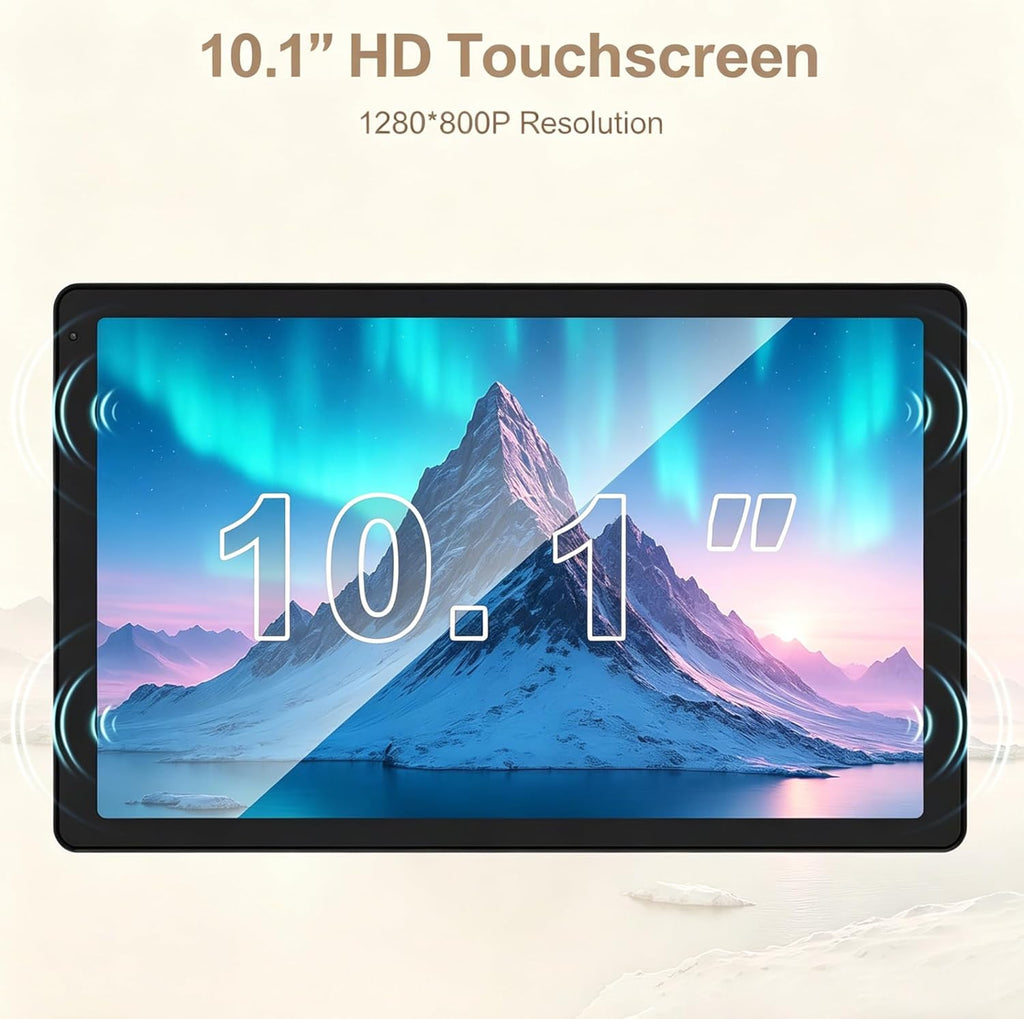 Latest 2026 Upgraded Android 16 Tablet 10.1 Inch with IPS HD Touch Screen, Dual Camera, 64GB Storage 1TB Expansion, 8 in 1 Tablets Kit with Keyboard, Protective Case, Mouse, Stylus, BT 5.4, WiFi 6