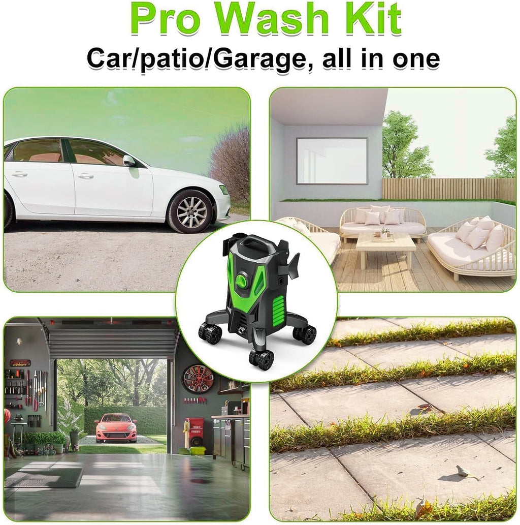 5000PSI PowerWasher with 4 Quick Connect Nozzles, Foam Cannon for Car, Lane, Patio Cleaning