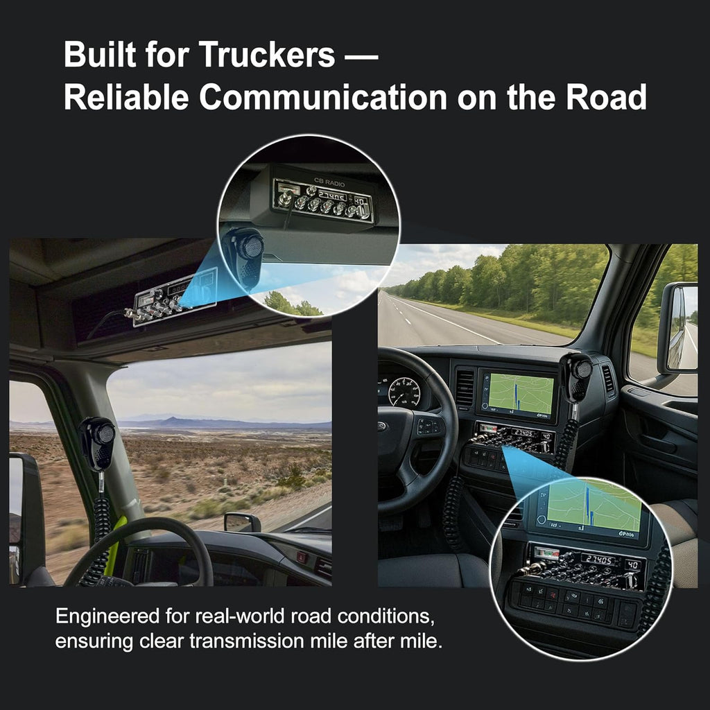 Texas Ranger TRE Top One SSB Compact CB Radio for Truckers | 12W PEP Sideband (USB/LSB) | Built-in SWR Meter & Frequency Counter | 40 Channel AM/SSB Transceiver | SRA-198NC Noise Cancelling Mic