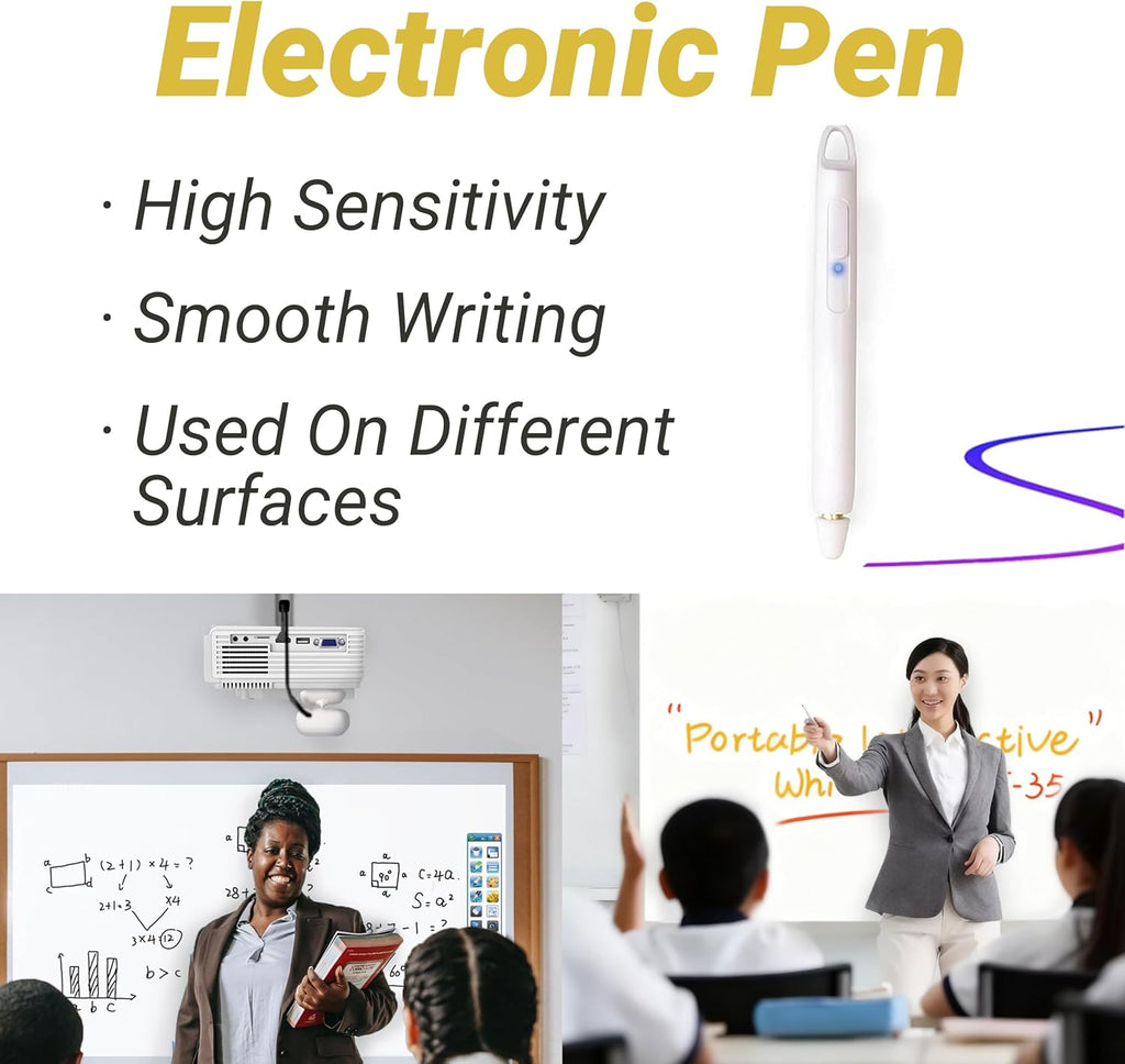 Interactive Whiteboard System -Smart Whiteboard with Electronic Pen, Compatible with Long Focus Projection, for Home Office Classroom and Presentation, Only for Windows