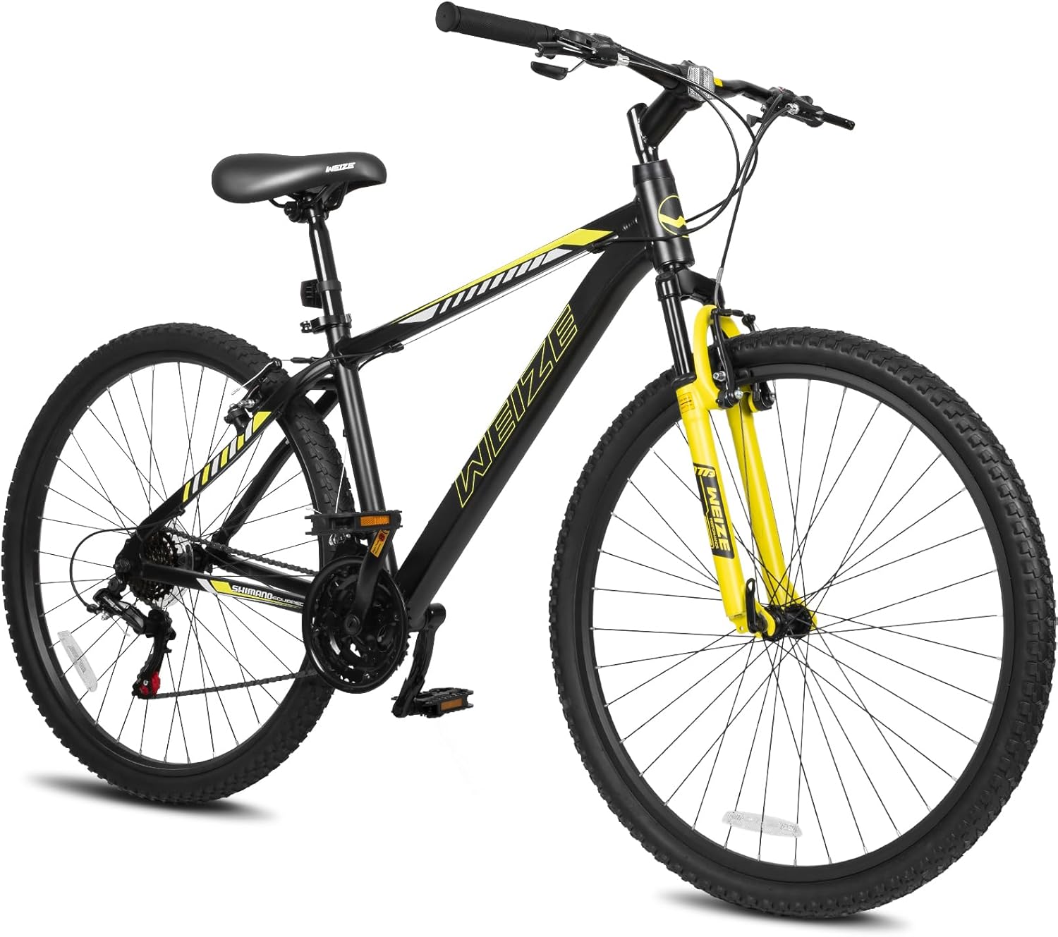 WEIZE Hardtail Mountain Bike, 29 Inch Wheels Outdoor Cycling Bike, 21-Speed Trigger Shifter, Aluminum Frame for Women and Men, Comfort Saddle, MTB Bicycle with Suspension Fork
