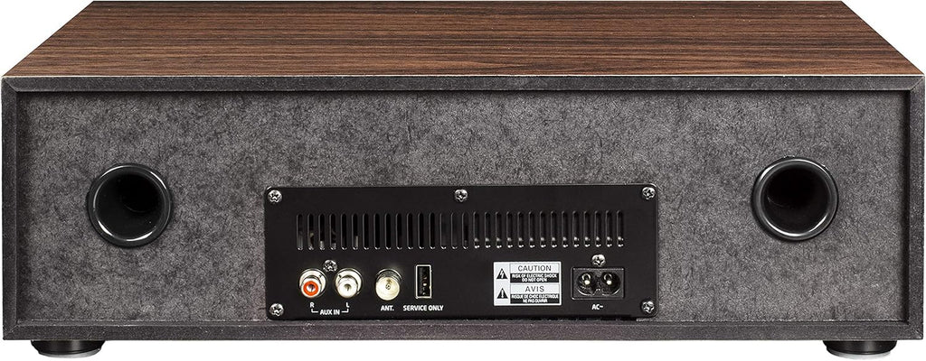 Crosley CR3501A-WA Fleetwood Bluetooth FM Clock Radio and CD Player, Walnut