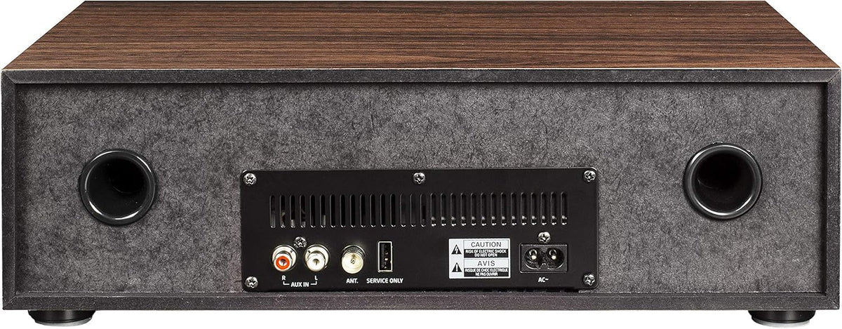 Crosley CR3501A-WA Fleetwood Bluetooth FM Clock Radio and CD Player, Walnut