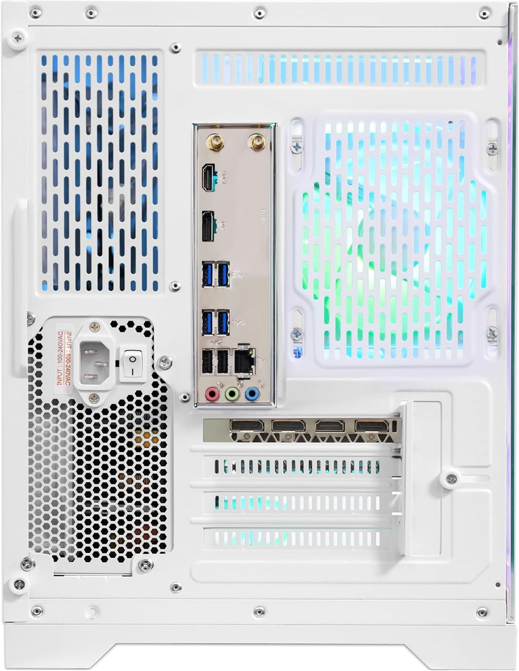 Gaming PC Desktop, AMD Ryzen 5 5500 6-Core 3.6GHz, RX 6500 XT 4GB, 16GB DDR4 RAM, 1TB NVMe SSD, Software-Controlled Lighting, Windows 11, Prebuilt Gaming Computer for 1080p Gaming & Streaming, White