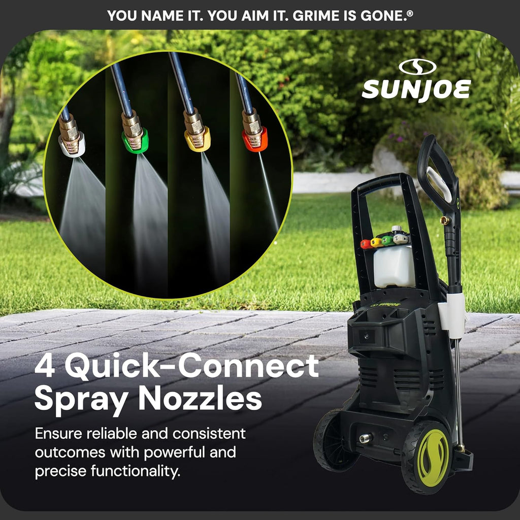 Sun Joe SPX3000-XT XTREAM 2,200 PSI Pressure Washer with 14.9A Motor, Includes 4 Quick-Connect Nozzles, High-Pressure Hose, Garden Hose Adapter, and 35-Foot Power Cord