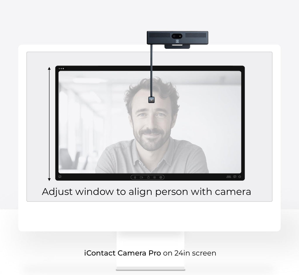 iContact Camera ProHello 4K HD Webcam with Eye Contact, Windows Hello Facial Recognition, Noise Cancelling Mics, USB Plug & Play for Mac, PC & Linux, Works with Zoom, Teams, Meet, Video Calls