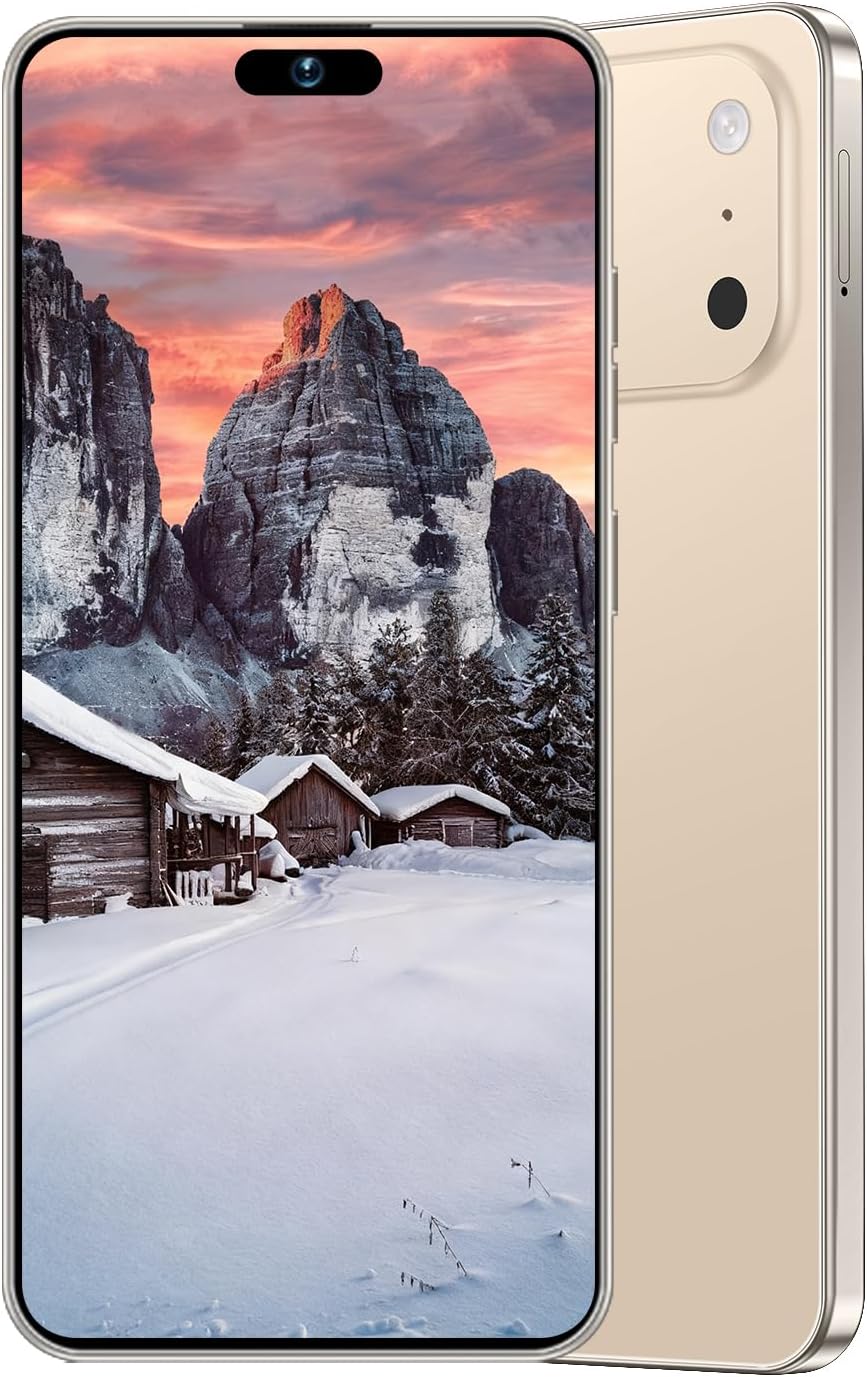 Ecshock 17PM Unlocked Phone | Cell Phone Android 15.0 | 16+512GB Smartphone| 6.99" HD Display | Long Battery Life 7000mAh | 68+108MP Zoom Camera| Fingerprint Lock | with Dual SIM (Gold)