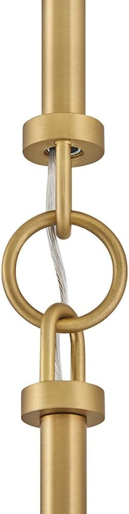 Hinkley Sadie 24" Dome Chandelier, Two Tone Saucer Shade, Transitional Pendant, Adjustable Height for Dining Room or Kitchen, Chalk White with Lacquered Brass Accents