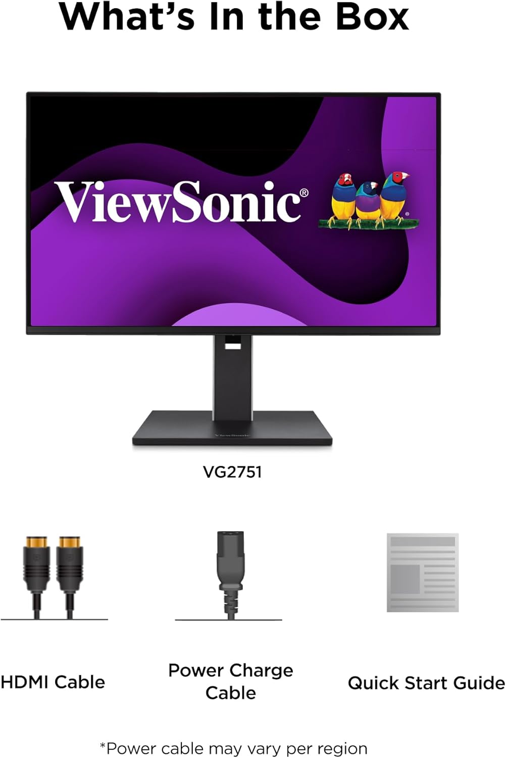 ViewSonic VG2751 27 Inch 1080p Monitor, IPS Display with 100Hz for Smooth Home and Office Productivity, Full Ergonomic Adjustability, 4-Port USB Hub, HDMI, DisplayPort, and USB-C Inputs