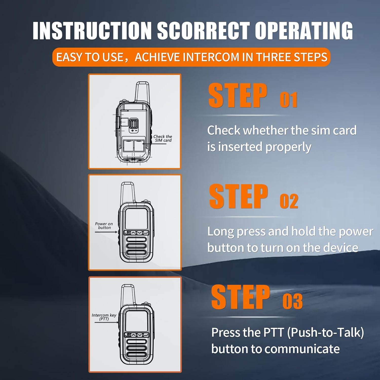 Global Lifetime Free Rapid Walkie Talkies Unlimited Range 4G LTE PoC(Push-to-Talk Over Cellular) Radios Nationwide PTT Two Way Radios Long Distance for Family, Logistics, Company 2pcs with sim Card