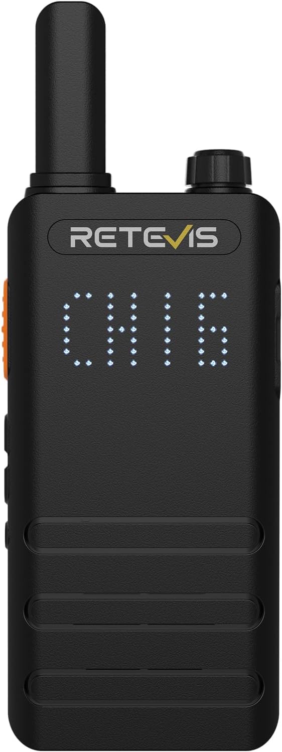 (3nd Gen RT22) Retevis B3H Walkie Talkies for Adults-Ultra Slim, with Earpiece, 6 Way Multi Unit Charger, 1620 mAh, LED Display, Business Portable FRS Two-Way Radios for Retail Store (6 Pack)
