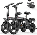 Electric Bike for Adults Teens, 800/1200W Peak Folding Ebike, 22/25MPH & 30/45 Miles Range, 14" Commuting Ebike with Dual Suspension & Dual Brake, 3-Speed Modes, Portable Electric Mini Bike