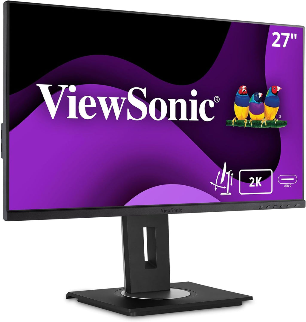 ViewSonic VG2756A-2K 27" IPS 1440p Docking Monitor with 100W USB C, Ethernet RJ45, HDMI, Display Port and 40 Degree Tilt (Renewed)
