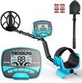 Metal Detector for Adults & Kids Professional Cordless Gold Detector 5 Modes, Advanced DSP Chip, Adjustable Length, Backlight LCD Display, 10" Waterproof Search Coil - Blue