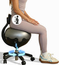 Aeromat Elite Yoga Ball Chair for Office & Home 250lbs Cap – Ergonomic Balance Ball Desk Chair w/Lockable Wheels,Adjustable Height, Anti-Burst Removable Ball, Back Support for Posture & Core Relief