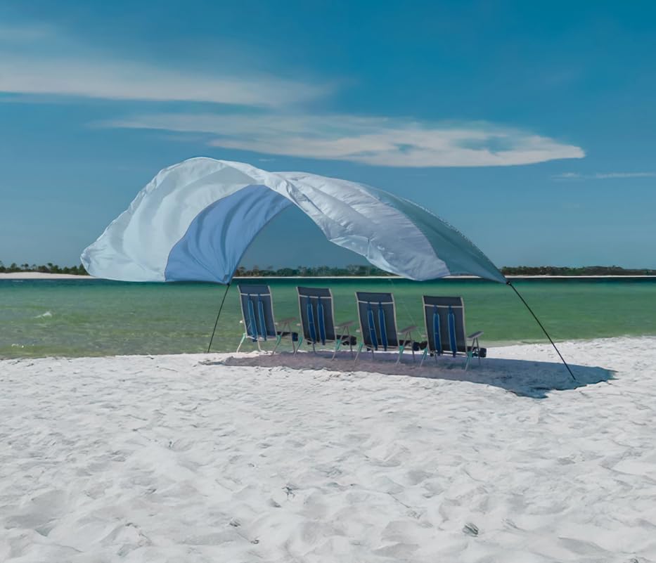 Shibumi Shade 3.0 Version | Summer Sky Edition | Sets Up in 3 Mins | 150 Sq. Ft. of Shade for up to 8 People | Includes Wind Assist | UPF 50+ Sun Protection