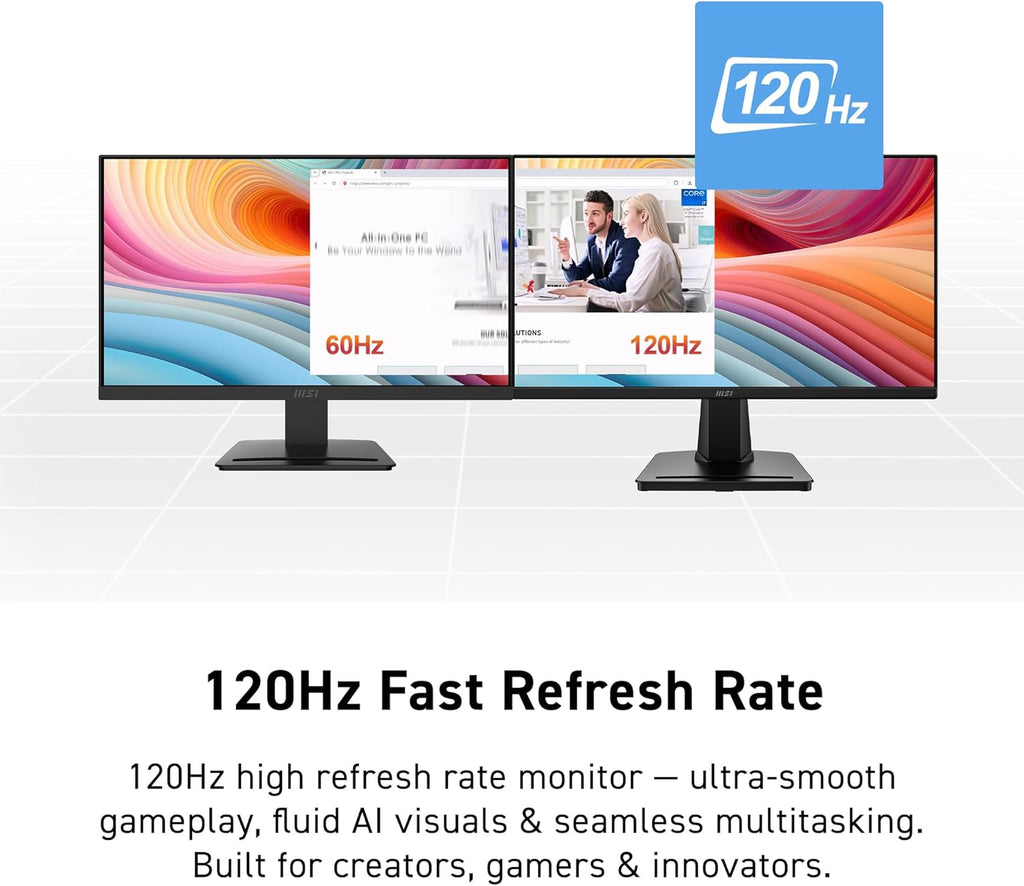 msi PRO MP225 E12VL, 22-inch IPS 1920 x 1080 (FHD) Computer Monitor, 120Hz, Adaptive-Sync, HDMI, Video Port, VESA Mountable, Tilt, 1ms, Black