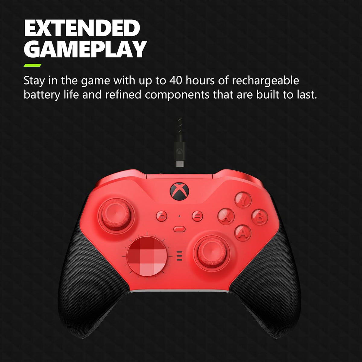 Xbox Elite Series 2 Core Wireless Gaming Controller – Red – Xbox Series X|S, Xbox One, Windows PC, Android, and iOS