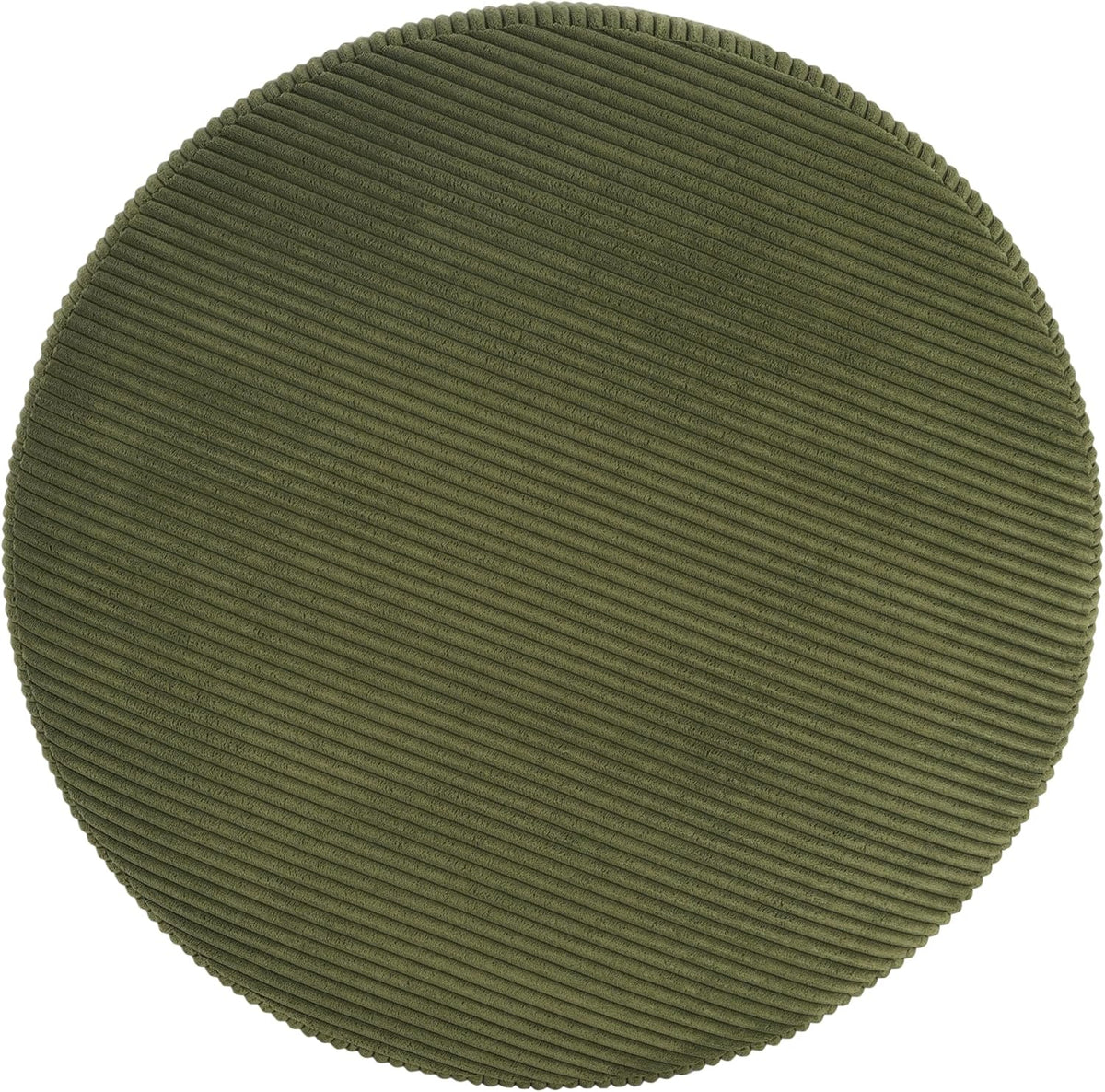 Christopher Knight Home GAVI Corduroy Ottoman Foot Stool, 30" Pouf Footstool Ottoman Seat, Upholstered Foot Chair, Round Footrest, Modern Side Table for Living Room Bedroom Home Decor, Olive Green