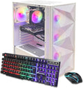 STGAubron Gaming PC Desktop Computer, Intel Core i7 up to 3.9G, GeForce RTX 3050 6G, 32GB RAM, 512GB SSD, WiFi 6, BT 5.0, RGB Fan x 4, Windows 11 Home, White