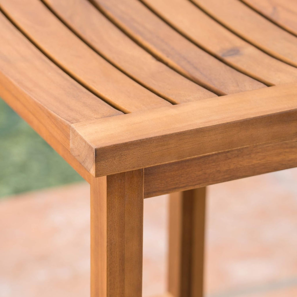 Christopher Knight Home Caribbean Outdoor 30" Acacia Wood Barstools, 2-Pcs Set, Natural Stained
