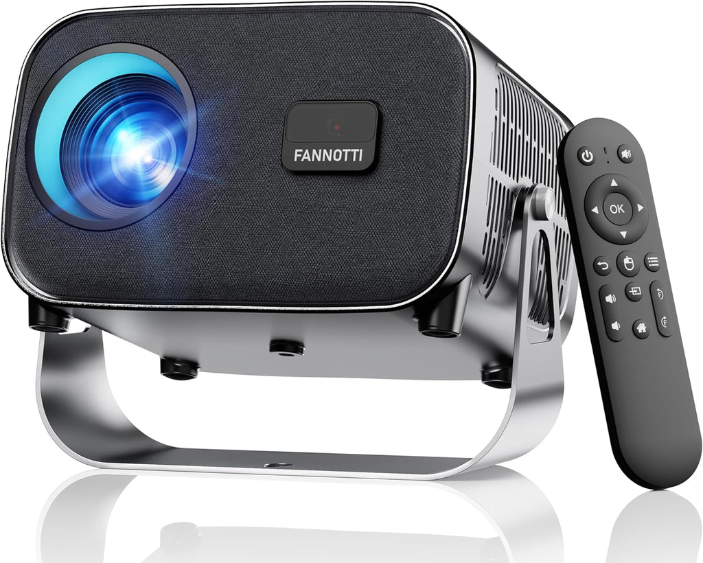 Smart Projector with WIFI and Bluetooth, 800ANSI Native 1080P Portable Projector Built-in Apps, Auto Keystone & Electric Focus Movie Projector for Home Theater Compatible with IOS/Android/HD(Gray)