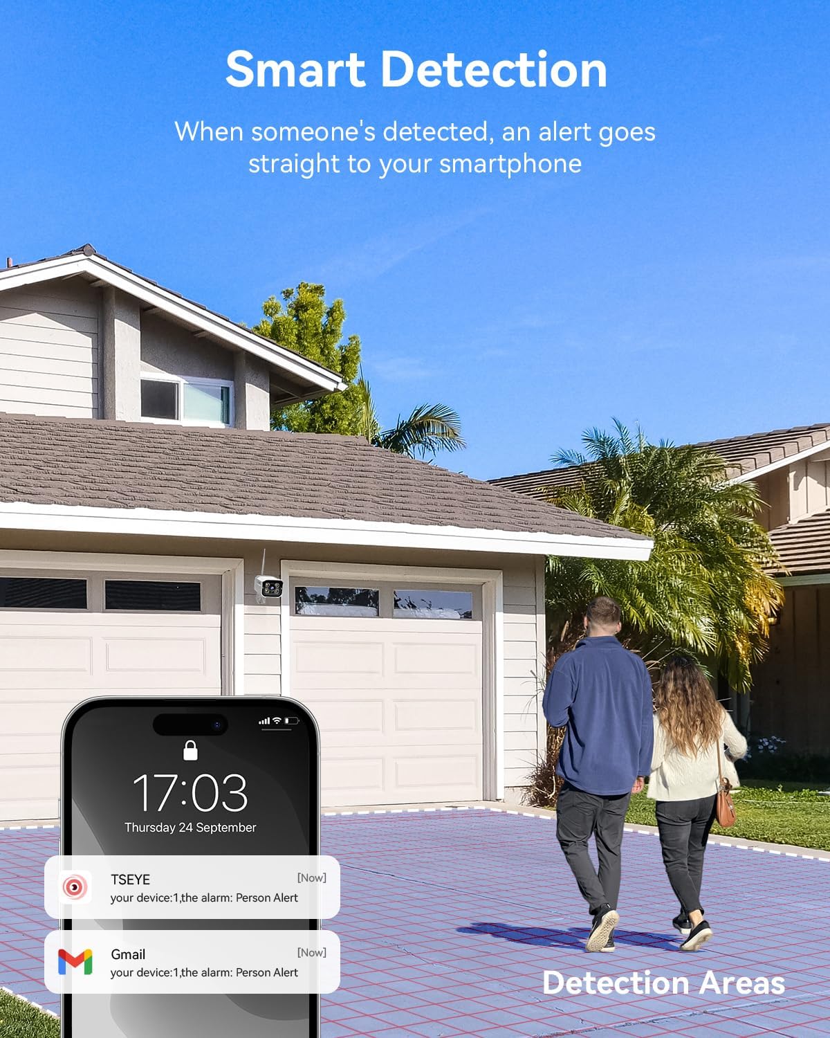 Wireless Security Camera System with 10" LCD Monitor, 2PCS 3MP Bullet Outdoor Camera Metal Shell for Home Surveillance, 10CH NVR with 500G HDD, 24/7 Record,Human Detection,No Monthly Fee