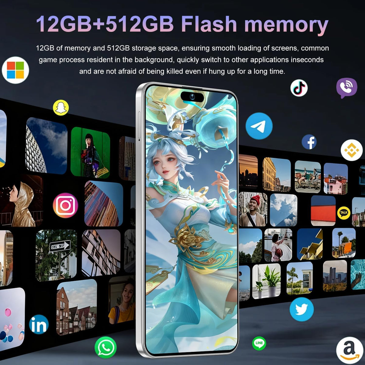 17PM Smartphone: Snapdragon 8 Gen 3, 12GB RAM + 512GB Storage, 7000mAh Battery, 6.99-inch Display, 68MP+108MP Camera, Android 15, 5G, Dual SIM - Superior OS Outperforms Competitors (Pink)
