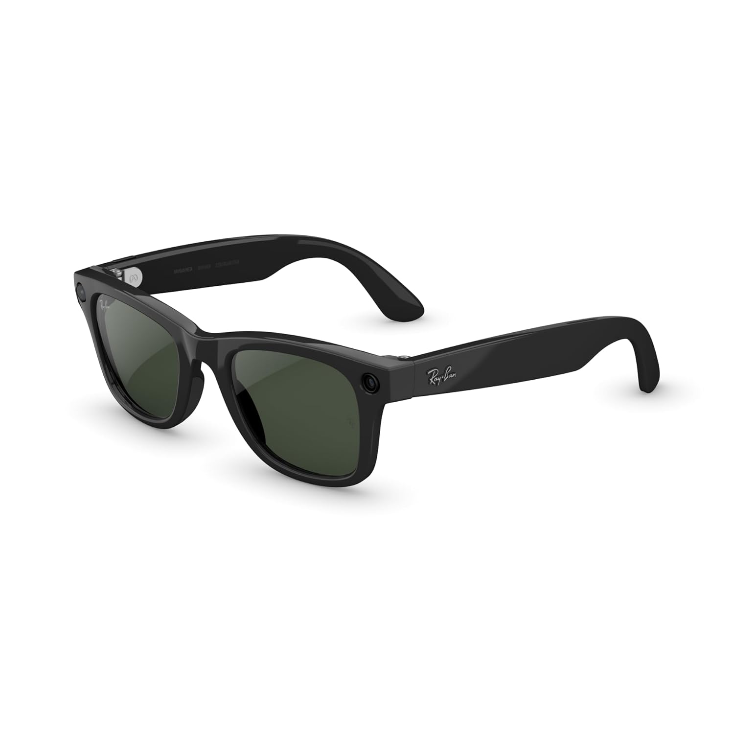 Ray-Ban Meta (Gen 2), Wayfarer, Shiny Black | Smart AI Glasses for Men, Women — 2X Battery Life — 3K HD Resolution — 12 MP Ultra-Wide Camera, Audio, Video — Transitions® Graphite Green Lenses